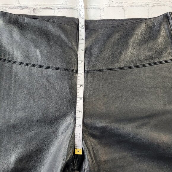 Express women’s black 100% leather bootcut pants size 5/6 - Picture 5 of 11